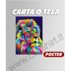 Poster Lion Full Color Carta o Tela