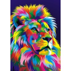 Poster Lion Full Color Carta o Tela