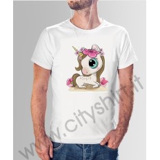 T Shirt Unicorno fiori