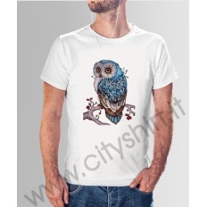 T Shirt Gufo colorato su ramo