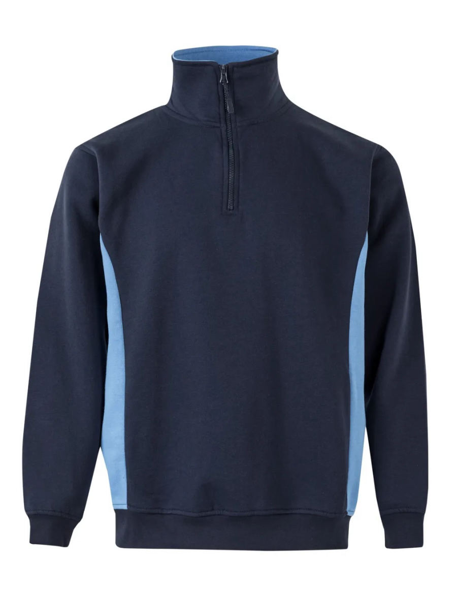 FELPA BICOLORE MEZZA ZIP
