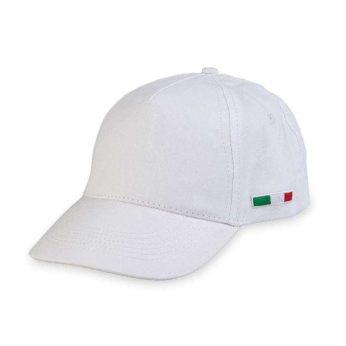 CAPPELLO BANDIERA TRICOLORE LATERALE RICAMATA