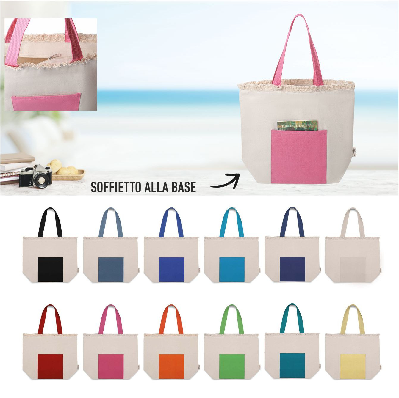 Melania - borsa mare cotone riciclato 250g/m² - cm 36x46x15